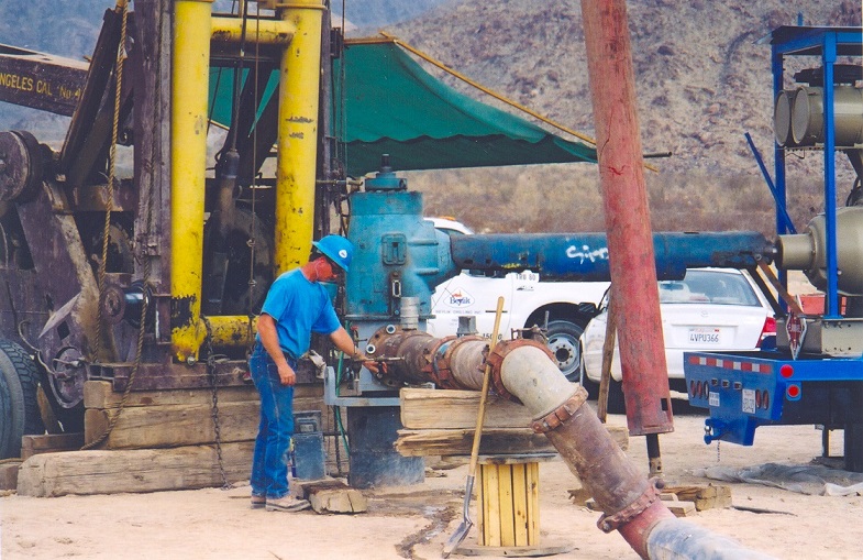 Photo of wellhead equipment at Hayfield drilling site H-15P